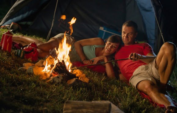 Couple camping